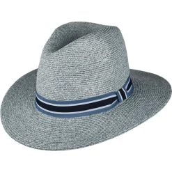 Online Chapeau Fedora en Paille Toyo Antigua bleu Femme/Homme Chapeaux Trilby|Chapeaux Fedora