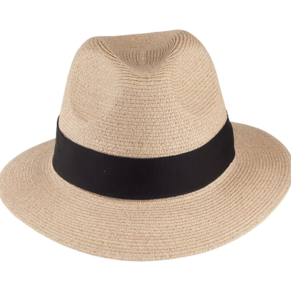 Best Chapeau Fedora en Paille Toyo Mullan sable Femme/Homme Chapeaux Trilby|Chapeaux Fedora