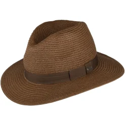 Best Chapeau Fedora en Paille Toyo Aveloz marron foncé Femme/Homme Chapeaux Trilby|Chapeaux Fedora