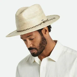 Cheap Chapeau Fedora en Paille Messer Western naturel Femme/Homme Chapeaux Trilby|Chapeaux Fedora