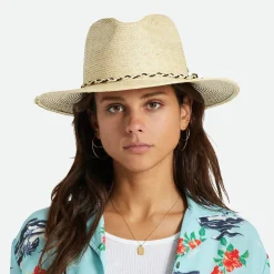 Cheap Chapeau Fedora en Paille Messer Western naturel Femme/Homme Chapeaux Trilby|Chapeaux Fedora