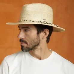Cheap Chapeau Fedora en Paille Messer Western naturel Femme/Homme Chapeaux Trilby|Chapeaux Fedora