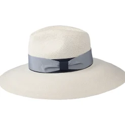 Sale Chapeau Fedora Panama à Bord Large Bandeau Bicolore Bleu Valegro décoloré Femme Chapeaux Trilby|Chapeaux Fedora