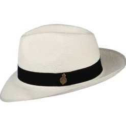 Online Chapeau Fedora Panama avec Bandeau noir Classic Preset décoloré Femme Chapeaux Trilby|Chapeaux Fedora