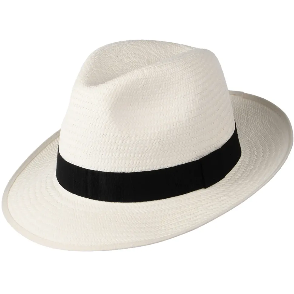 Store Chapeau Fedora Panama avec Bandeau noir Bexley décoloré Femme Chapeaux Trilby|Chapeaux Fedora