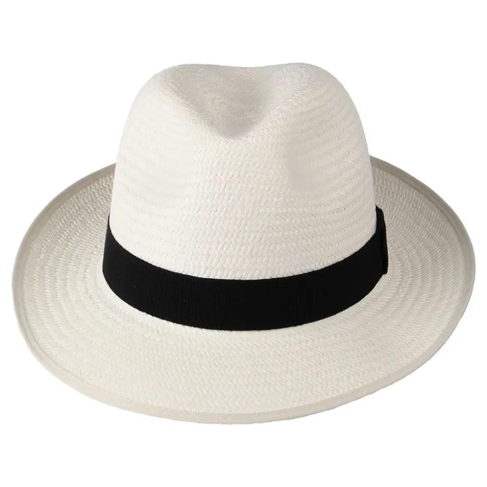 Store Chapeau Fedora Panama avec Bandeau noir Bexley décoloré Femme Chapeaux Trilby|Chapeaux Fedora