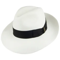 Hot Chapeau Fedora Panama avec Bandeau noir Fine décoloré Femme/Homme Chapeaux Trilby|Chapeaux Fedora