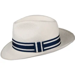 Clearance Chapeau Fedora Panama avec Bandeau à Rayures Ascot Striatus Preset décoloré Femme Chapeaux Trilby|Chapeaux Fedora
