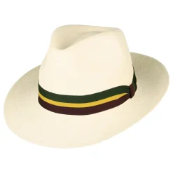 Flash Sale Chapeau Fedora Panama Regimental naturel Femme/Homme Chapeaux Trilby|Chapeaux Fedora