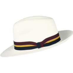 Best Sale Chapeau Fedora Panama Regimental décoloré Femme/Homme Chapeaux Trilby|Chapeaux Fedora