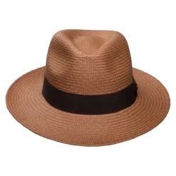 Sale Chapeau Fedora Panama tabac Femme Chapeaux Trilby|Chapeaux Fedora