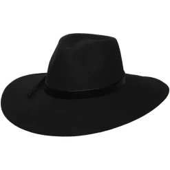 Cheap Chapeau Fedora Rancher en Laine Feutrée avec Bandeau en Velours Calista noir Femme Chapeaux Trilby|Chapeaux Fedora