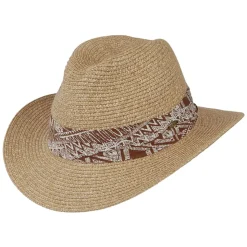 Sale Chapeau Fedora Safari en Paille Toyo beige sable Femme Chapeaux Trilby|Chapeaux Fedora