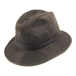 Cheap Chapeau Fedora Safari en Coton à Effet Usé marron Femme/Homme Chapeaux Trilby|Chapeaux Fedora