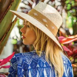 Store Chapeau Fedora Safari en Paille de Palmier Bianca naturel Femme Chapeaux Trilby|Chapeaux Fedora