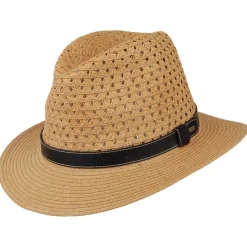 Fashion Chapeau Fedora Safari en Papier Tressé thé Femme/Homme Chapeaux Trilby|Chapeaux Fedora