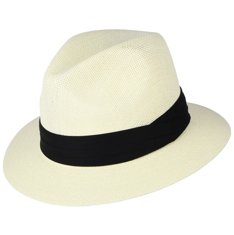 Shop Chapeau Fedora Safari Mat en Paille Toyo ivoire Femme/Homme Chapeaux Trilby|Chapeaux Fedora