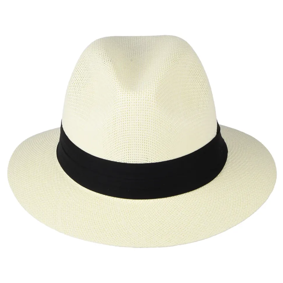 Shop Chapeau Fedora Safari Mat en Paille Toyo ivoire Femme/Homme Chapeaux Trilby|Chapeaux Fedora