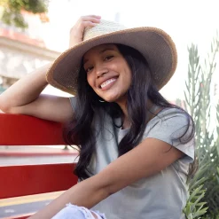 New Chapeau Fedora Été Valencia naturel-denim Femme Chapeaux Trilby|Chapeaux Fedora