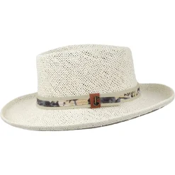 Sale Chapeau Gambler de Golf en Paille naturel-bleu Femme/Homme Chapeaux Été|Chapeaux De Paille
