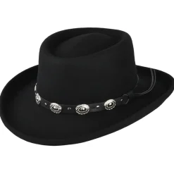 Online Chapeau Gambler en Laine Feutrée Crossfire noir JAXON & JAMES Femme/Homme Grandes Tailles|Chapeaux De Cowboy