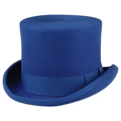 Shop Chapeau Haut de Forme en Laine Feutrée bleu roi Homme Hauts De Forme|Chapeaux Homme
