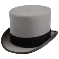 Fashion Chapeau Haut de Forme en Fourrure Feutrée Ascot gris Homme Hauts De Forme|Grandes Tailles