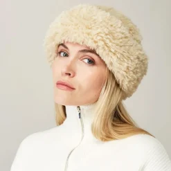 Best Chapeau Hiver en Fausse Fourrure Sherpa crème Femme Fausse Fourrure|Chapeaux Hiver