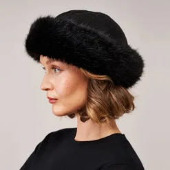 Clearance Chapeau Hiver en Fausse Fourrure noir Femme Fausse Fourrure|Chapeaux Hiver