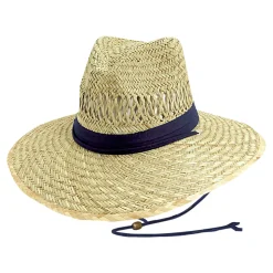 Shop Chapeau Lifeguard en Paille de Jonc naturel-bleu marine Homme Chapeaux Été|Chapeaux De Paille