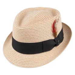 Fashion Chapeau Pork Pie Diamond Crown en Paille Toyo Tressée naturel JAXON & JAMES Homme Chapeaux Pork Pie|Chapeaux De Paille