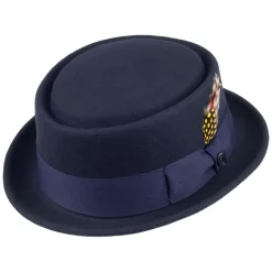 Shop Chapeau Pork Pie en Laine Déformable bleu marine JAXON & JAMES Homme Grandes Tailles|Chapeaux Hiver