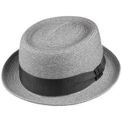 Cheap Chapeau Pork Pie Waits gris Homme Chapeaux Pork Pie|Chapeaux De Paille