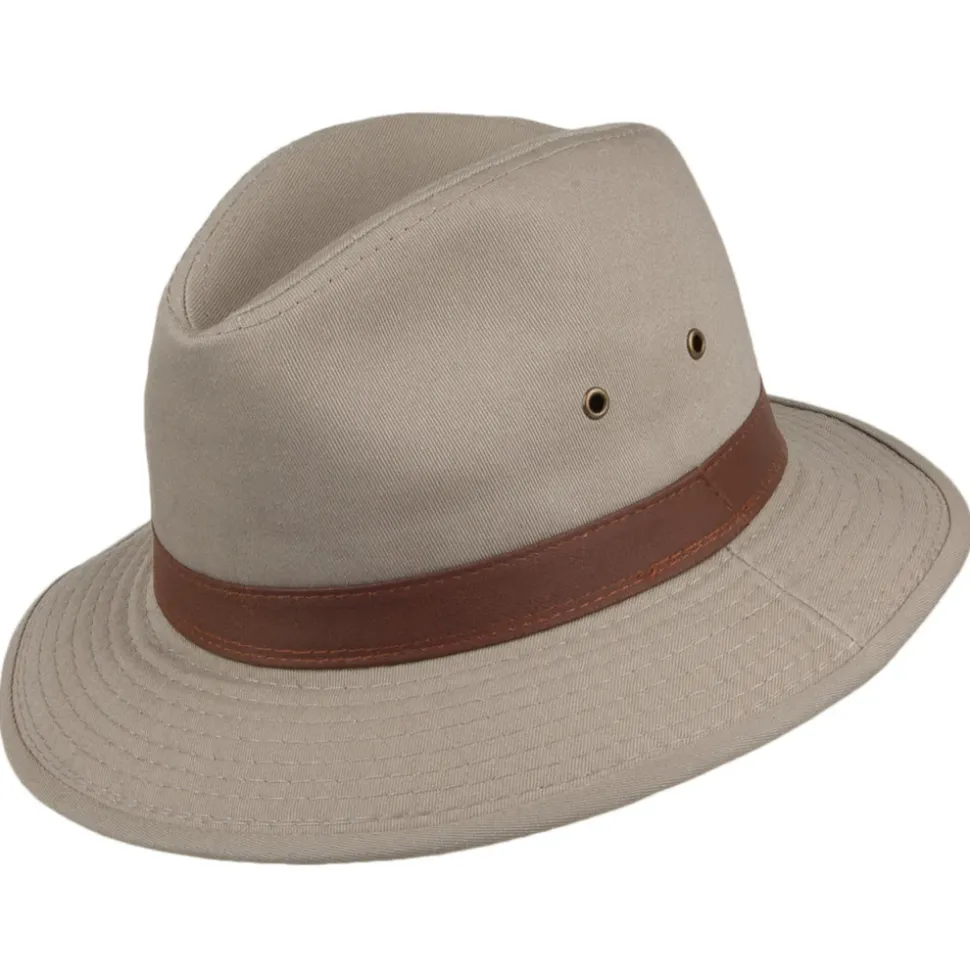 Best Chapeau Safari en Coton Hydrofuge khaki Femme/Homme Chapeaux Trilby|Chapeaux Fedora