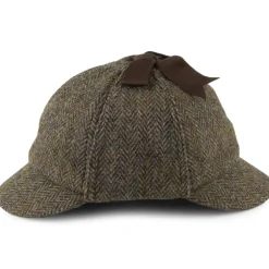 Cheap Chapeau Sherlock Holmes en Harris Tweed olive-bleu Homme Chapeaux Hiver|Chapeaux Homme
