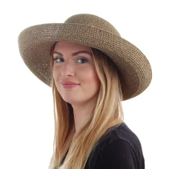 Outlet Chapeau Été Pliable Traveller naturel-noir SUR LA TÊTE Femme Chapeaux Été|Chapeaux De Paille