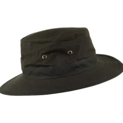 Shop Chapeau Traveller en Coton Ciré olive Femme Chapeaux Été|Chapeaux De Pluie