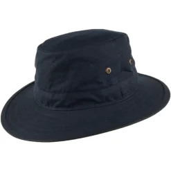 Sale Chapeau Traveller en Coton Ciré bleu marine Femme Chapeaux Été|Chapeaux De Pluie