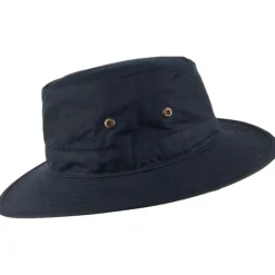 Sale Chapeau Traveller en Coton Ciré bleu marine Femme Chapeaux Été|Chapeaux De Pluie