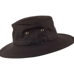 Cheap Chapeau Traveller en Coton Ciré marron Femme Chapeaux Été|Chapeaux De Pluie