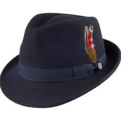 Sale Chapeau Trilby Detroit bleu marine JAXON & JAMES Femme/Homme Chapeaux Trilby|Chapeaux Fedora