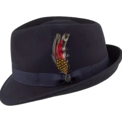 Sale Chapeau Trilby Detroit bleu marine JAXON & JAMES Femme/Homme Chapeaux Trilby|Chapeaux Fedora