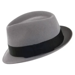 Online Chapeau Trilby en Fourrure Feutrée Pinch Vegas gris clair Femme/Homme Chapeaux Fedora|Chapeaux Trilby
