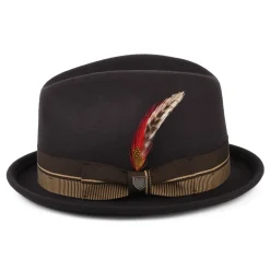 Outlet Chapeau Trilby en Laine Feutrée Gain 20ème Anniversaire chocolat Femme/Homme Chapeaux Trilby|Chapeaux Fedora