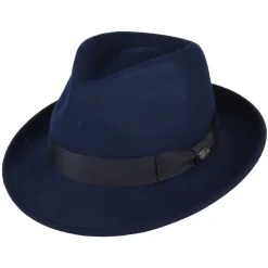 Sale Chapeau Trilby en Laine Feutrée Maglor bleu marine Femme/Homme Chapeaux Trilby|Chapeaux Fedora
