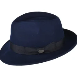 Sale Chapeau Trilby en Laine Feutrée Maglor bleu marine Femme/Homme Chapeaux Trilby|Chapeaux Fedora