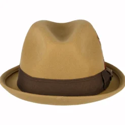 Best Chapeau Trilby en Laine Feutrée Gain sable du désert Femme/Homme Chapeaux Trilby|Chapeaux Fedora