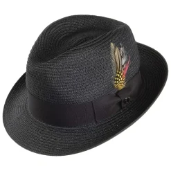 Clearance Chapeau Trilby en Paille Pinch Crown noir JAXON & JAMES Femme/Homme Chapeaux Trilby|Chapeaux Fedora
