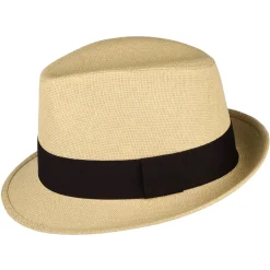 Cheap Chapeau Trilby en Paille Toyo beige sable Femme/Homme Chapeaux Trilby|Chapeaux Fedora