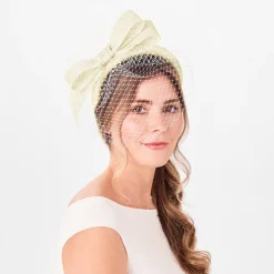 Shop Serre-tête de Cérémonie avec Noeud et Voile Audrey ivoire Femme Chapeaux Cérémonie|Chapeaux Bibi